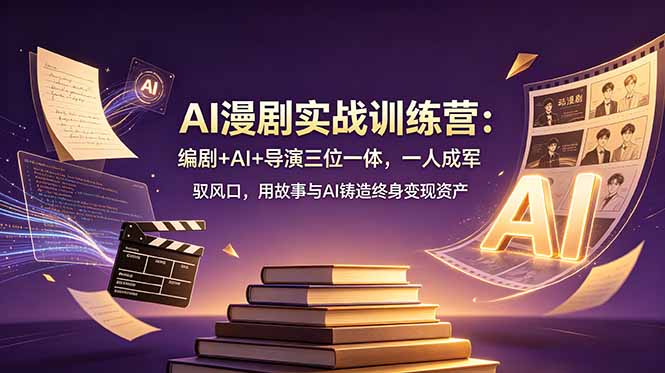 AI漫剧实战训练营：编剧+AI+导演三位一体，一人成军 驭风口，用故事与AI铸造终身变现资产-鼎铸网
