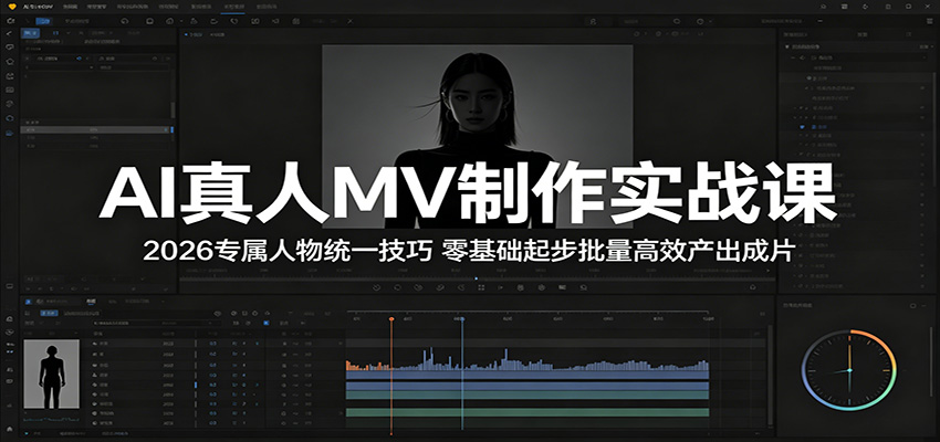 AI真人MV制作实战课：2026专属人物统一技巧，零基础起步批量高效产出成片-鼎铸网