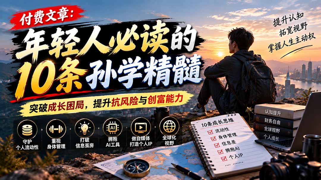 付费文章：年轻人必读的10条孙学精髓，突破成长困局，提升抗风险与创富能力-鼎铸网