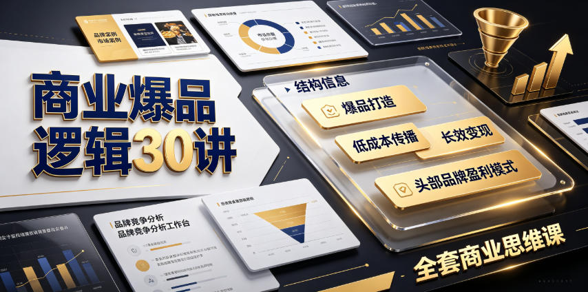 fc291e7ceccea21b6618ed25ebb613c2.jpeg 商业爆品逻辑30讲|拆解各行各业头部品牌盈利模式,吃透爆品打造、低成本传播、长效变现全套商业思维课