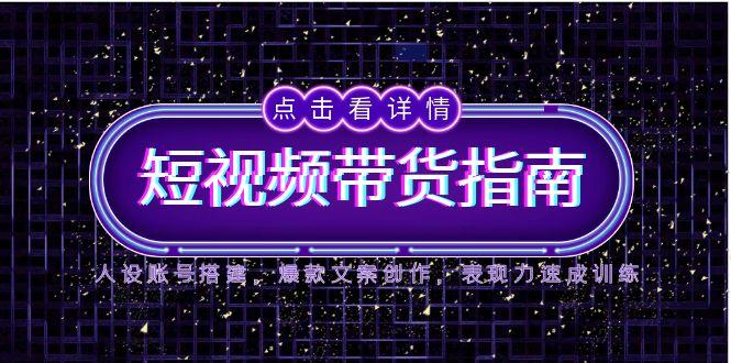 2025短视频带货指南，人设账号搭建，爆款文案创作，表现力速成训练-鼎铸网
