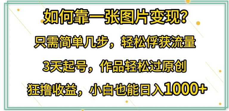 fc7c856f653538c0548c3eca96596c20.jpeg 如何靠一张图片变现?只需简单几步,轻松俘获流量,3天起号,作品轻松过原创【揭秘】