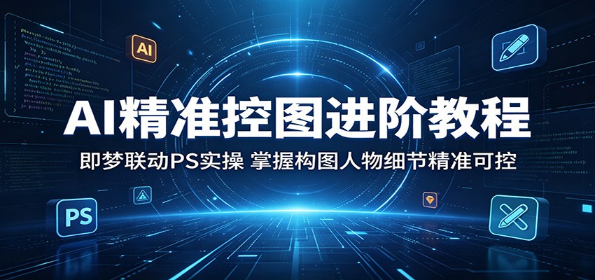 AI精准控图进阶教程：即梦联动PS实操，掌握构图人物细节精准可控-鼎铸网