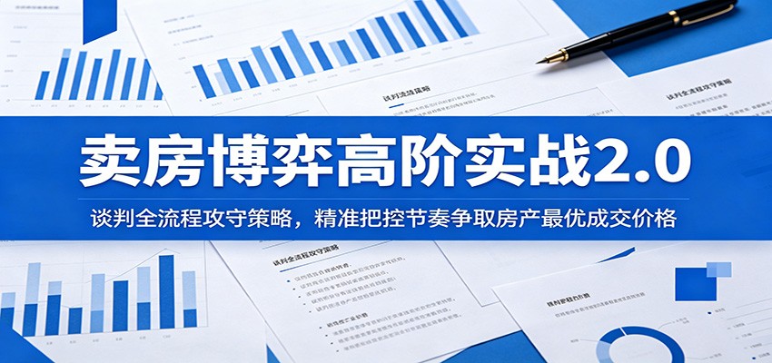 卖房博弈高阶实战2.0：谈判全流程攻守策略，精准把控节奏争取房产最优成交价格-鼎铸网