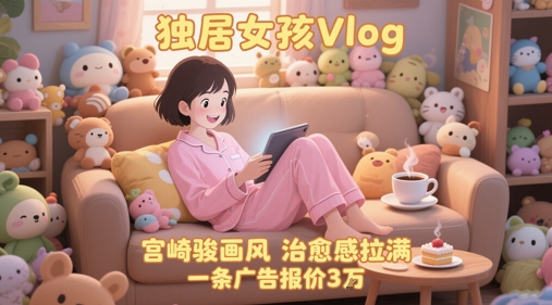 fdaa4dc779a39eb7a5a69f8486bbdeeb.jpeg 单个账号涨粉71W!用AI制作独居女孩Vlog,宫崎骏画风,治愈感拉满,一条广告报价3W