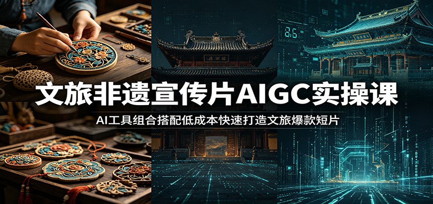 文旅非遗宣传片AIGC实操课：AI工具组合搭配低成本快速打造文旅爆款短片-鼎铸网