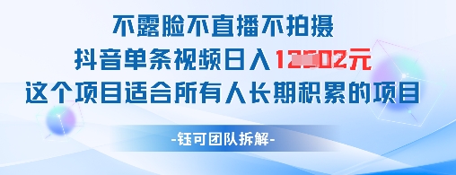fde547cc6a2bee6c11530855e2b49c6c.jpeg 不露脸不直播不拍摄抖音单条视频日入1k+这个项目适合所有人长期积累的项目