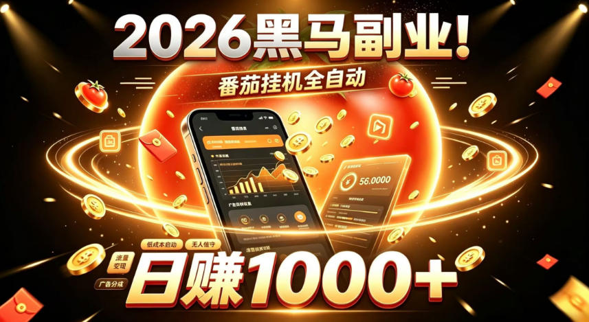 fe083e1329ccd3a99623ee1e46106431.jpeg 2026黑马副业!番茄挂G全自动日入1000+,操作最简单、门槛最低的线上轻资产项目【揭秘】