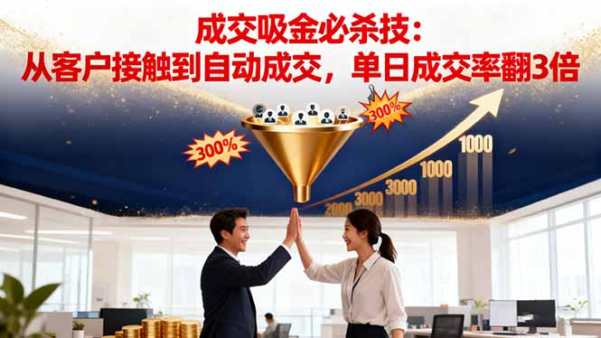 吸金成交营销必杀技:从客户接触到自动成交,单日成交率翻3倍-鼎铸网