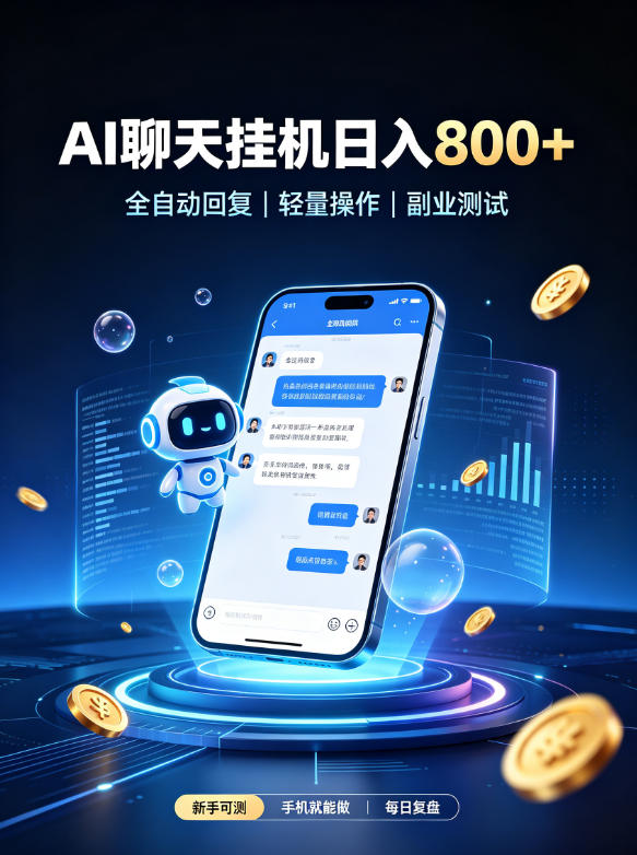 AI聊天挂G项目，日入800➕，全自动操作，适用个人副业，支持工作室矩阵操作【揭秘】-鼎铸网