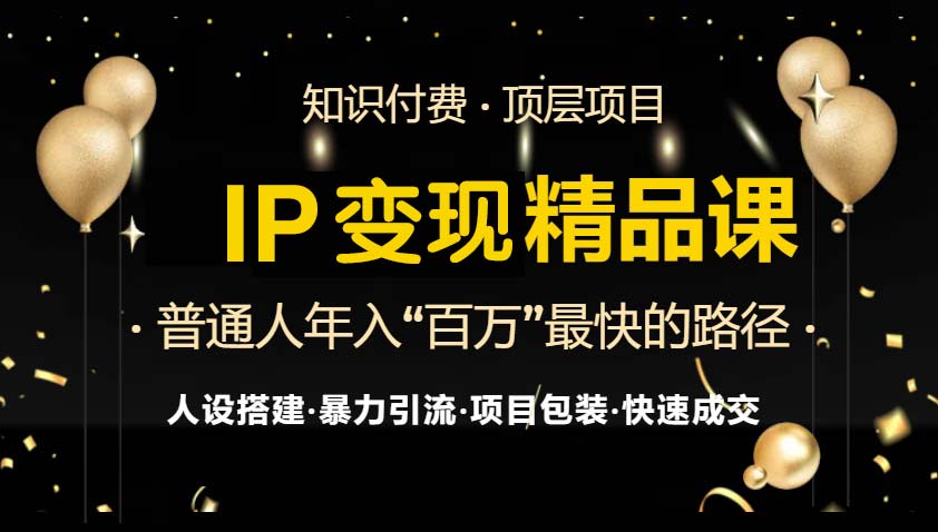IP变现最新精品课程，知识付费全流程+最强引流术+小白避坑指南-鼎铸网