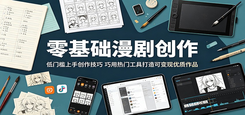 零基础漫剧创作:低门槛上手创作技巧,巧用热门工具打造可变现优质作品-鼎铸网