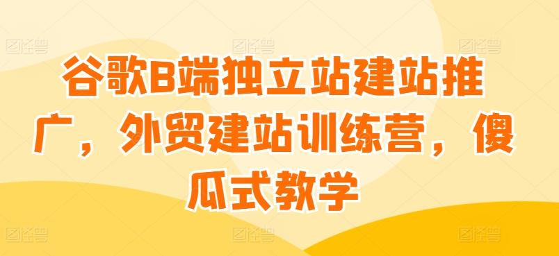 谷歌B端独立站建站推广，外贸建站训练营，傻瓜式教学-鼎铸网