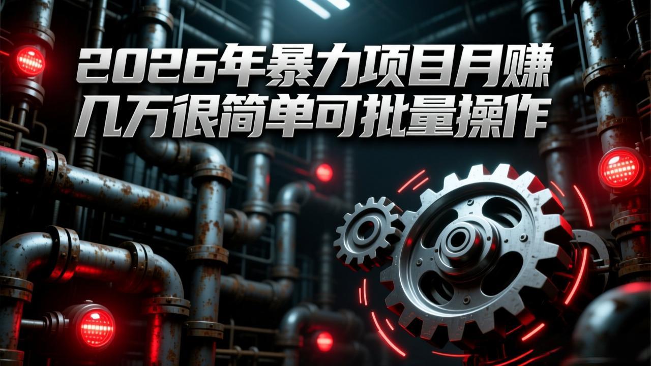 2026年暴力项目月赚几万很简单可批量操作，成本低，利润大-鼎铸网