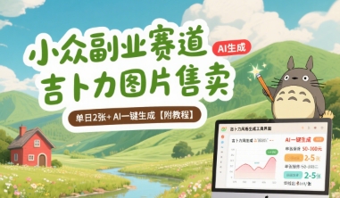 ff57c884170099eb3d33c0d99250192a.jpeg 小众副业赛道 吉卜力图片售卖 单日2张+ AI一键生成【附教程】