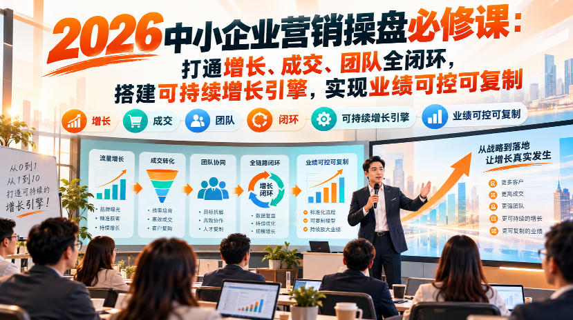 2026中小企业营销操盘必修课：打通增长、成交、团队全闭环，搭建可持续增长引擎，实现业绩可控可复制-鼎铸网