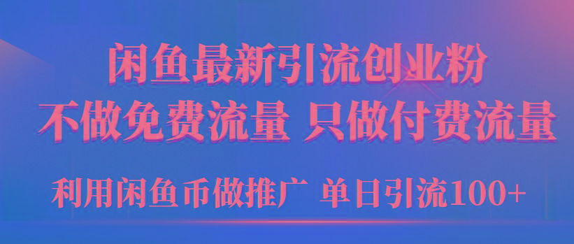 (9584期)2024年闲鱼币推广引流创业粉，不做免费流量，只做付费流量，单日引流100+-鼎铸网